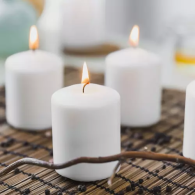 Ljusstake cylinder vit - set med 8 stycken.
