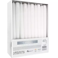 Stearinljus konformad vitt - set med 40 stycken.