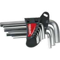 48309 Klucze sześciokątne hex CrV, zestaw 9 elementów, 1.5-10mm, Proline 