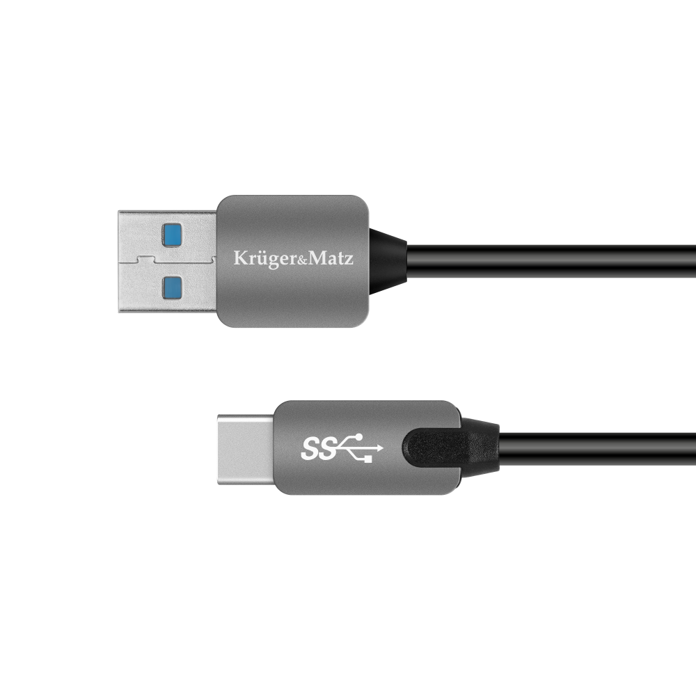 USB-kabel 3.0 - C-typskontakt 5 Gbps 1 m Kruger&Matz USB-kabel 3.0 - C-typskontakt 5 Gbps 1 m Kruger&Matz