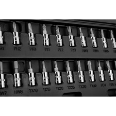 Hylsnyckelsats, 1/4 tum, CrV, 46-delars set.