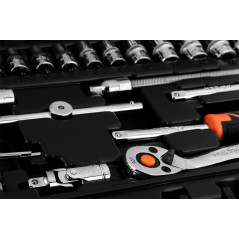 Hylsnyckelsats, 1/4 tum, CrV, 46-delars set.