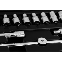 Hylsnyckelsats, 1/4 tum, CrV, 46-delars set.