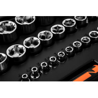 Hylsnyckelsats, 1/4', 1/2', CrV, 94-delars set.