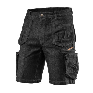 Korta arbetsbyxor DENIM, svarta, storlek XXL