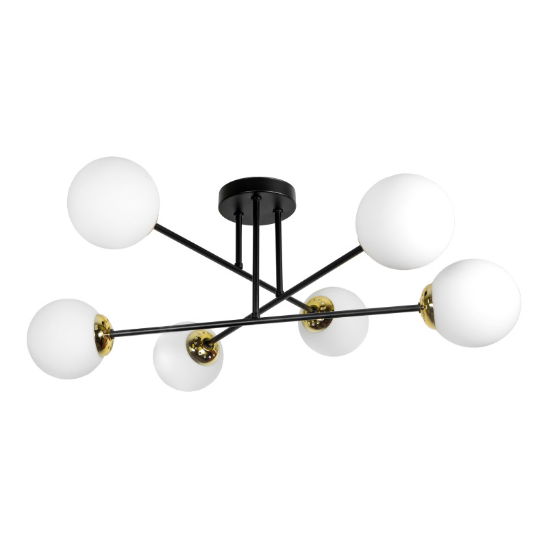 LEIA 6P E27, hängande lampa, max. 6x60W, svart-guld