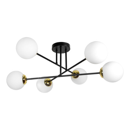 LEIA 6P E27, hängande lampa, max. 6x60W, svart-guld