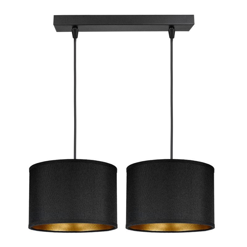 KYLO 2P E27, hängande lampa, max 2x60W, svart, list