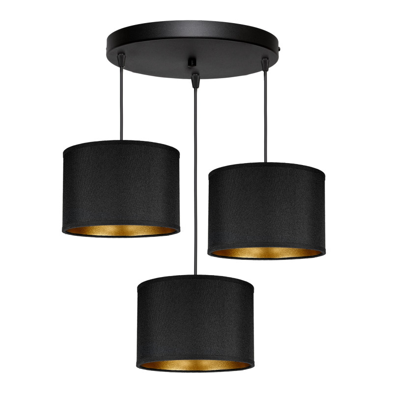 KYLO 3P E27, hängande lampa, max 3x60W, svart, rund