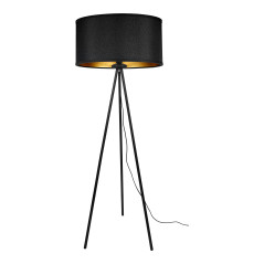 KYLO 1P E27, golvlampa, max. 60W, svart, trebent