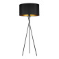 KYLO 1P E27, golvlampa, max. 60W, svart, trefot vridd