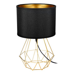 VÄGG 1P E27, nattlampa, max 60W, svart-guld