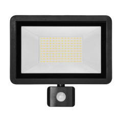 FARO S LED 100W strålkastare med PIR 8000lm, IP44, 4000K, aluminium + glas | HandlaSmidigt.se