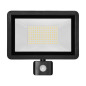 FARO S LED 100W strålkastare med PIR 8000lm, IP44, 4000K, aluminium + glas