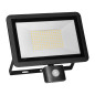 FARO S LED 100W strålkastare med PIR 8000lm, IP44, 4000K, aluminium + glas