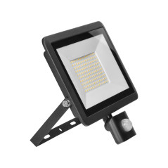 FARO S LED 100W strålkastare med PIR 8000lm, IP44, 4000K, aluminium + glas | HandlaSmidigt.se