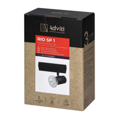 RIO SP 1, väggtakslampa, E27 max. 60W, IP20, svart | HandlaSmidigt.se