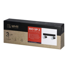 RIO SP 2, vägg- och takarmatur, E27 max. 2x60W, IP20, svart | HandlaSmidigt.se