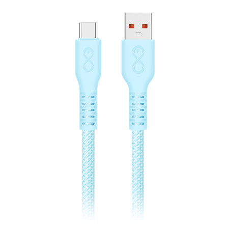 USB-A till USB-C-kabel eXc IMMORTAL, 2m, 30W, snabbladdning, färgmix