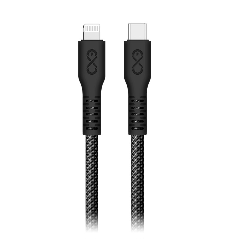 USB-C - Lightning-kabel eXc IMMORTAL, 0,9m, 30W, snabbladdning, färgmix
