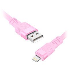 USB-A till Lightning-kabel eXc WHIPPY Pro, 0,9 m, 29 W, snabbladdning, pastellfärgsmix