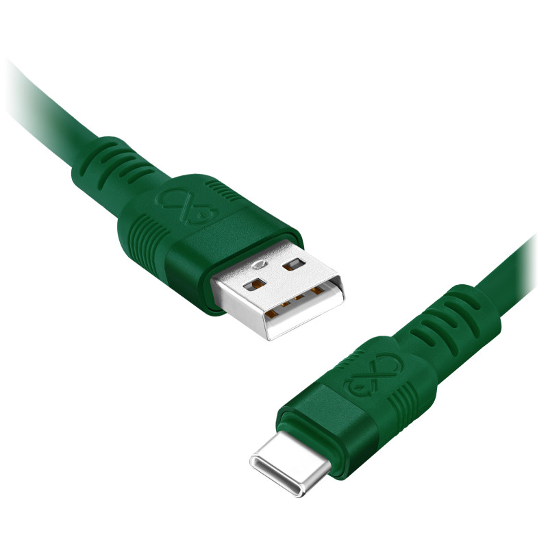 USB-A till USB-C-kabel eXc WHIPPY Pro, 0,9 m, 60W, snabbladdning, mörk blandad färg