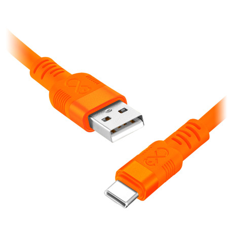USB-A - USB-C-kabel eXc WHIPPY Pro, 0,9 m, 60 W, snabbladdning, neonfärgad mix | HandlaSmidigt.se