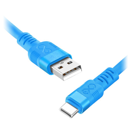 USB-A till USB-C-kabel eXc WHIPPY Pro, 0,9 m, 60W, snabbladdning, pastellfärgsmix | HandlaSmidigt.se