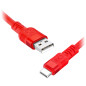 USB-A - USB-C-kabel eXc WHIPPY Pro, 2M, 60W, snabbladdning, neonfärgad mix