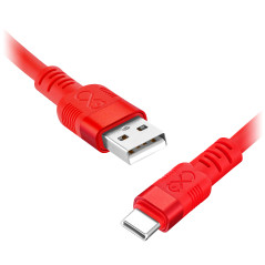 USB-A - USB-C-kabel eXc WHIPPY Pro, 2M, 60W, snabbladdning, neonfärgad mix