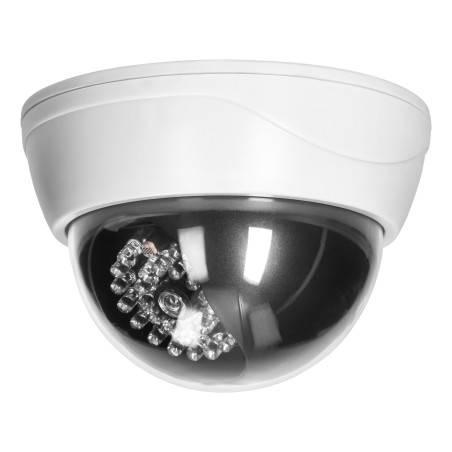 Fånga kameradomen på en CCTV-övervakningskamera med infrarött ljus.