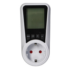 Tvåtakts elmätare, energikalkylator med LCD-skärm, 2 separata tariffer, inbyggt batteri, 16A 230V, Schuko-version. |…