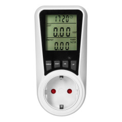 Tvåtakts elmätare, energikalkylator med LCD-skärm, 2 separata tariffer, inbyggt batteri, 16A 230V, Schuko-version. |…