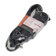 Förlängningssladd 3-vägs 2P+Z (Schuko), 3m H05VV-F 3x1,5mm2, Imax-16A, platt stickpropp, svart