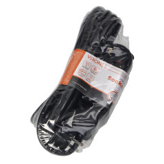 Förlängningssladd 3-vägs 2P+Z (Schuko), 5m H05VV-F 3x1,5mm2, Imax-16A, platt stickpropp, svart