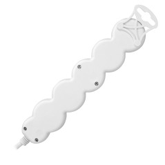 Förlängningssladd 5-vägs 2P+Z (Schuko), 1,5m H05VV-F 3x1,5mm2, Imax-16A, platt kontakt, vit