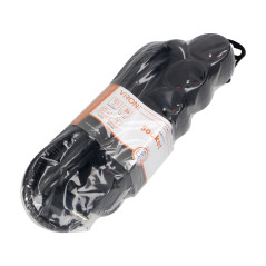 Förlängningskabel 5-vägs 2P+Z, 5m H05VV-F 3x1,5mm2, Imax-16A, platt kontakt, svart