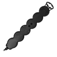 Förlängningssladd 5-vägs 2P+Z, med strömbrytare, 3m H05VV-F 3x1,5mm2, Imax-16A, platt stickpropp, svart