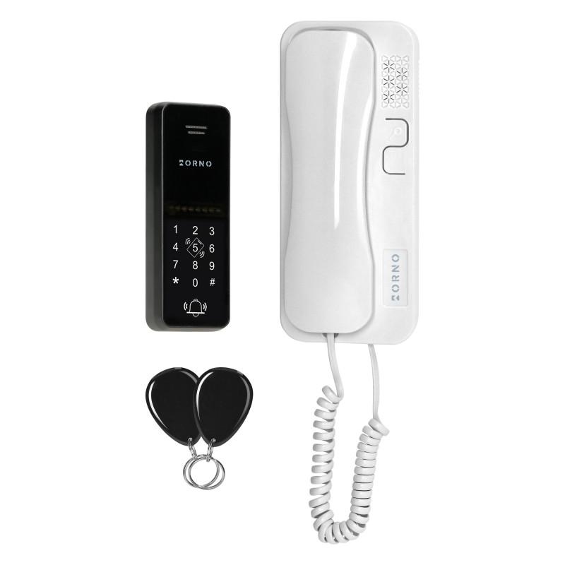 ERIN, enkel familjedörrtelefon, 2-ledare, kodlås, RFID, vit