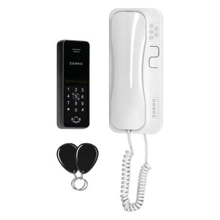 ERIN, enkel familjedörrtelefon, 2-ledare, kodlås, RFID, vit | HandlaSmidigt.se