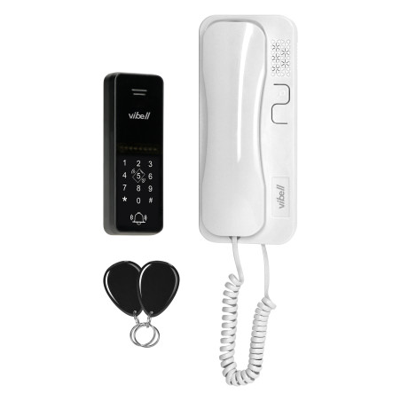 ERIN, enkel familjedörrtelefon, 2-ledare, kodlås, RFID, vit