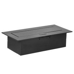 Möbeluttag infällt i bord med platt kant, 3x2P+Z (Schuko), svart | HandlaSmidigt.se
