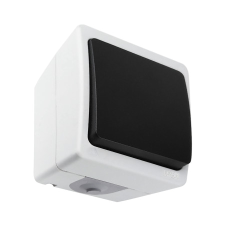 Enpolig kontakt AQUATIC MINI IP 54 Vit-Svart, 10 stycken | HandlaSmidigt.se