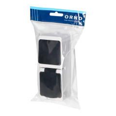 Enpolig kontakt + 2P+Z Schuko AQUATIC MINI IP 54 vit-svart uttag | HandlaSmidigt.se