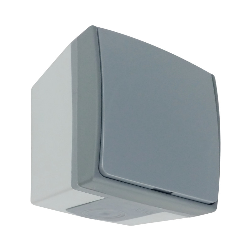 Utomhus eluttag enkel 2P+Z Schuko AQUATIC PRO IP 55 Grå Grafit 10 stycken