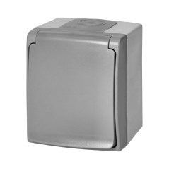 Enkel uttag 2P+Z AQUATIC PRO IP 55 grå-grafit | HandlaSmidigt.se
