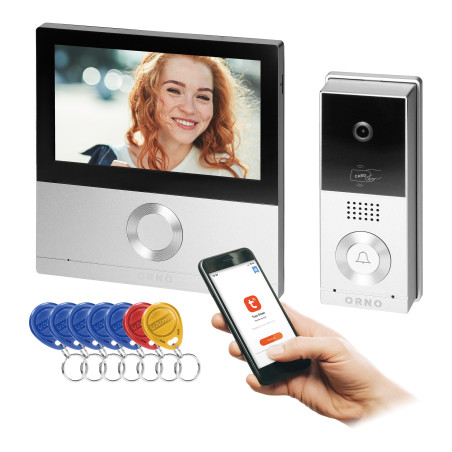 TALOS, videodörrtelefonset, 4-ledare, 7', Wi-Fi, pekskärm, Full HD, RFID