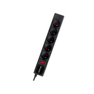 Strömförsörjningslist TRACER PowerGear 5 m Svart (5 uttag)