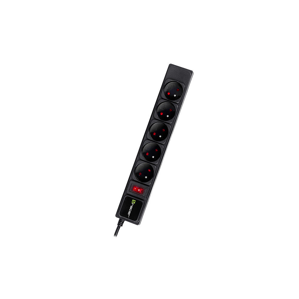 Strömförsörjningslist TRACER PowerGear 5 m Svart (5 uttag)