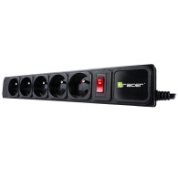 Strömförsörjningslist TRACER PowerGear 5 m Svart (5 uttag)